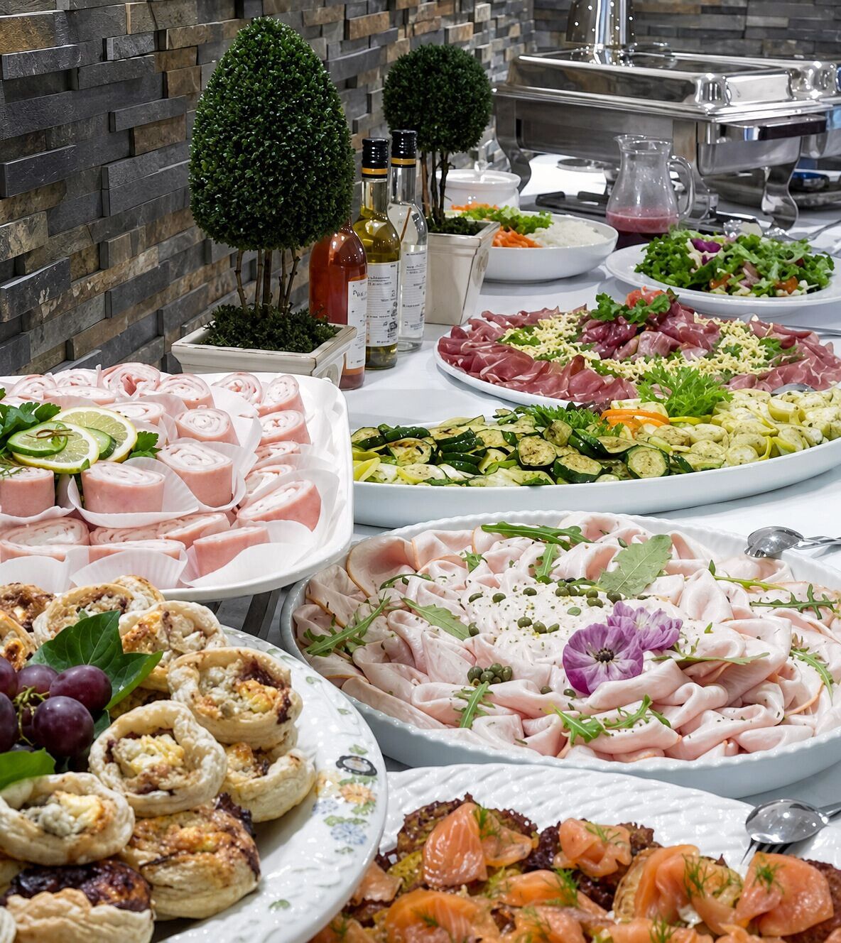 Aufgebautes Buffet